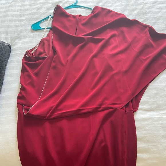 Halston Heritage asymmetric shoulder mini dress - Picture 3 of 4